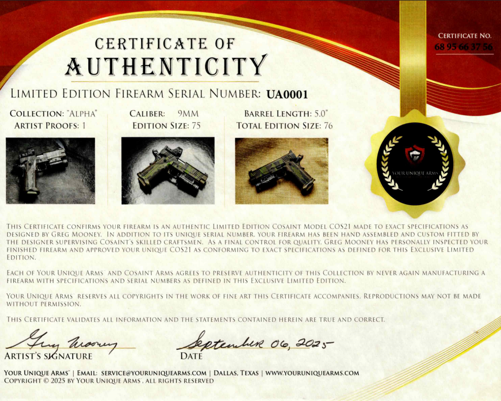 Certificate of Authenticity